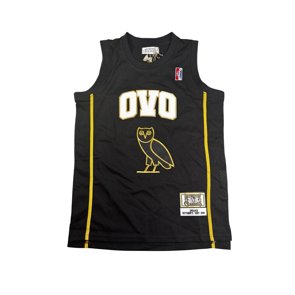 Authentic Classics OVO Drake Basketball Jersey Black Gold Size Small